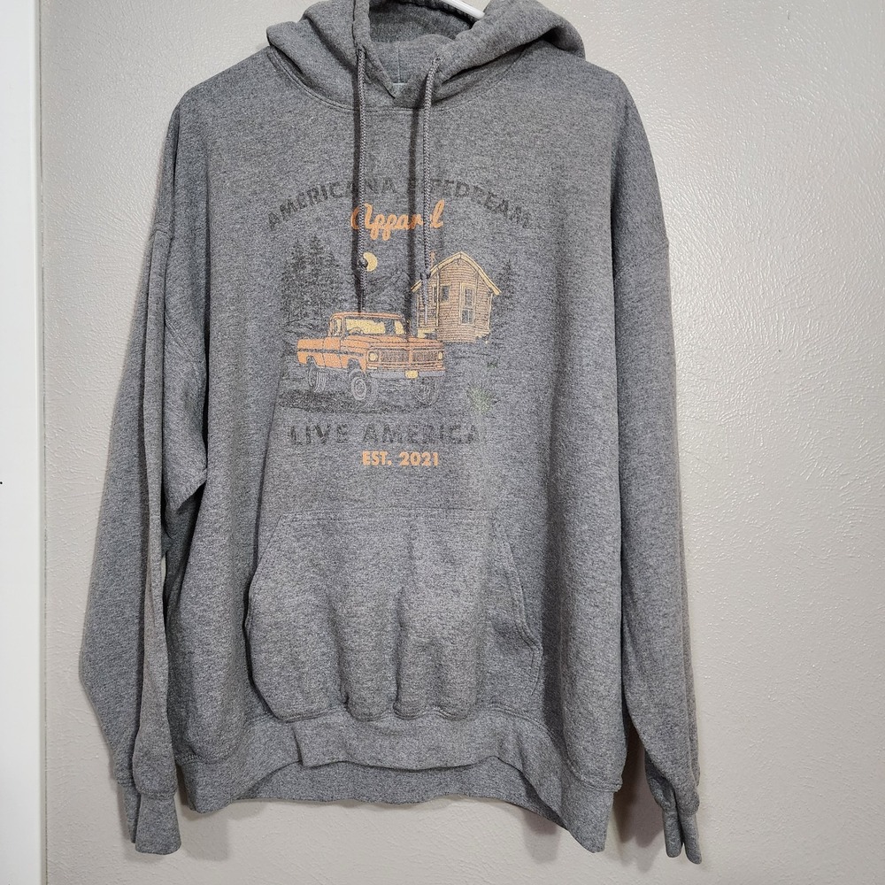 Gildan Sweatshirt Men's Size  XL Gray Americana Pipedream Apparel Live‎ America
